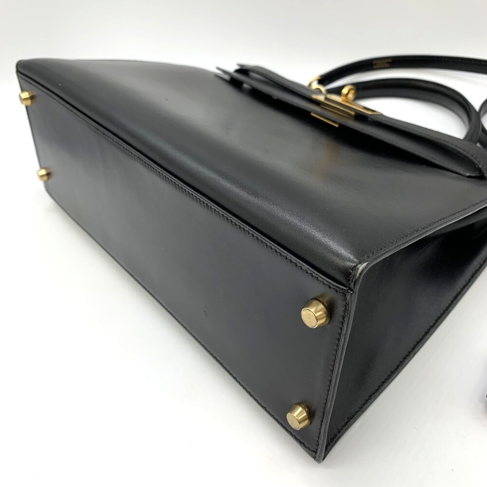 HERMES Kelly 32 Handbag, Sellier stitching, ○Y stamp, Box calf leather, Black... - Picture 3 of 12